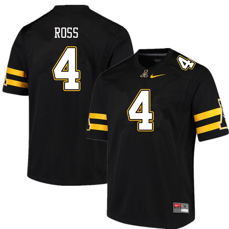 Men #4 Nick Ross Appalachian State Mountaineers College Football Jerseys Sale-Black - Click Image to Close